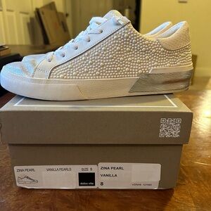 Nordstrom Dolce Vital Zina Pearl Sneakers size 8, bridal wedding reception shoes